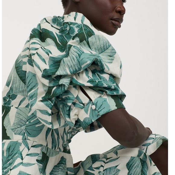 NWT Johanna Ortiz for H&M Natural White Leaf Dress - Picture 6 of 13